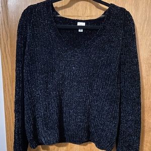 Black velvet sweater